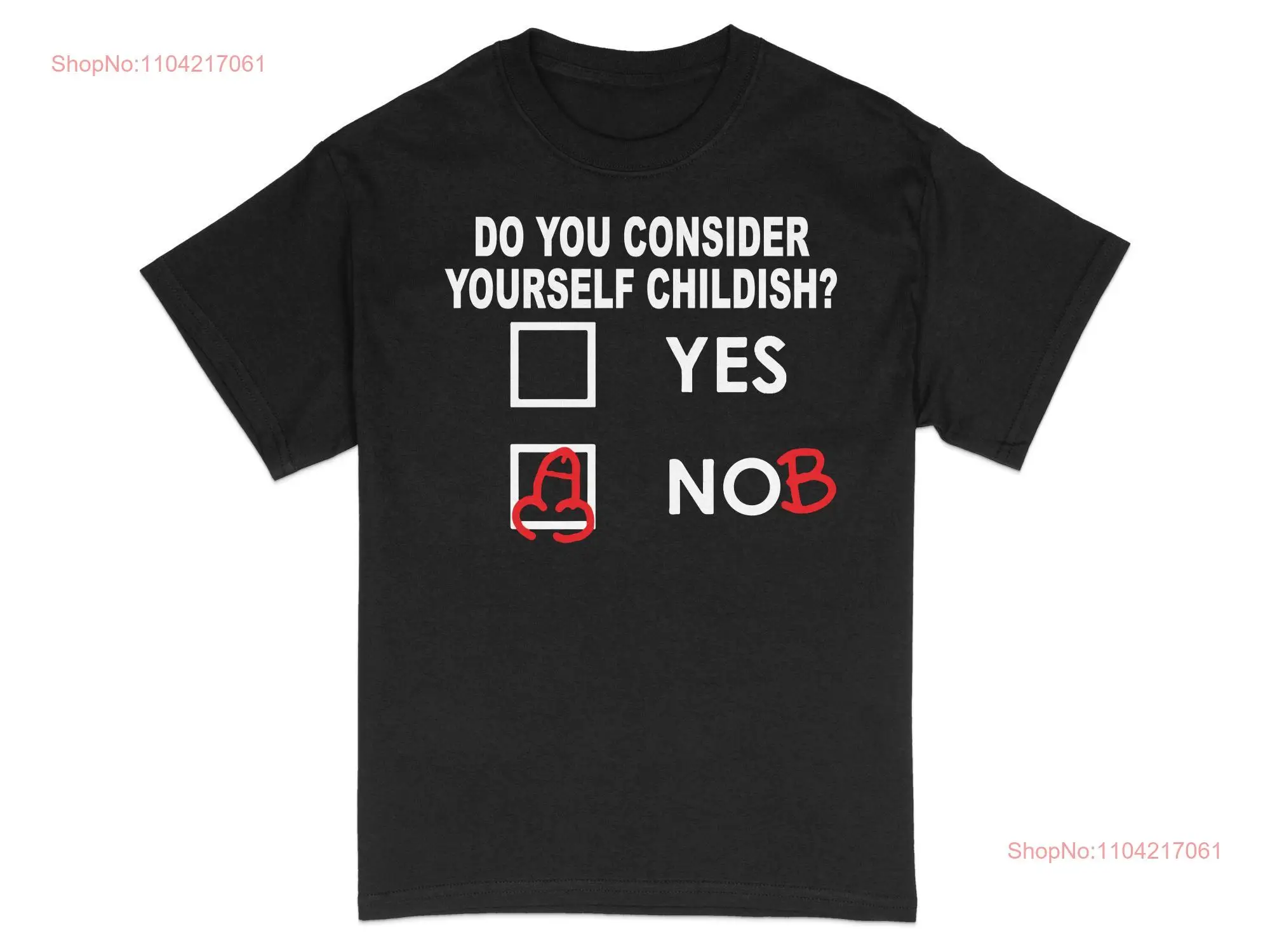 Funny Yes No Childish Question T Shirt Casual Humor Adult Conversation Starter long or short sleeves