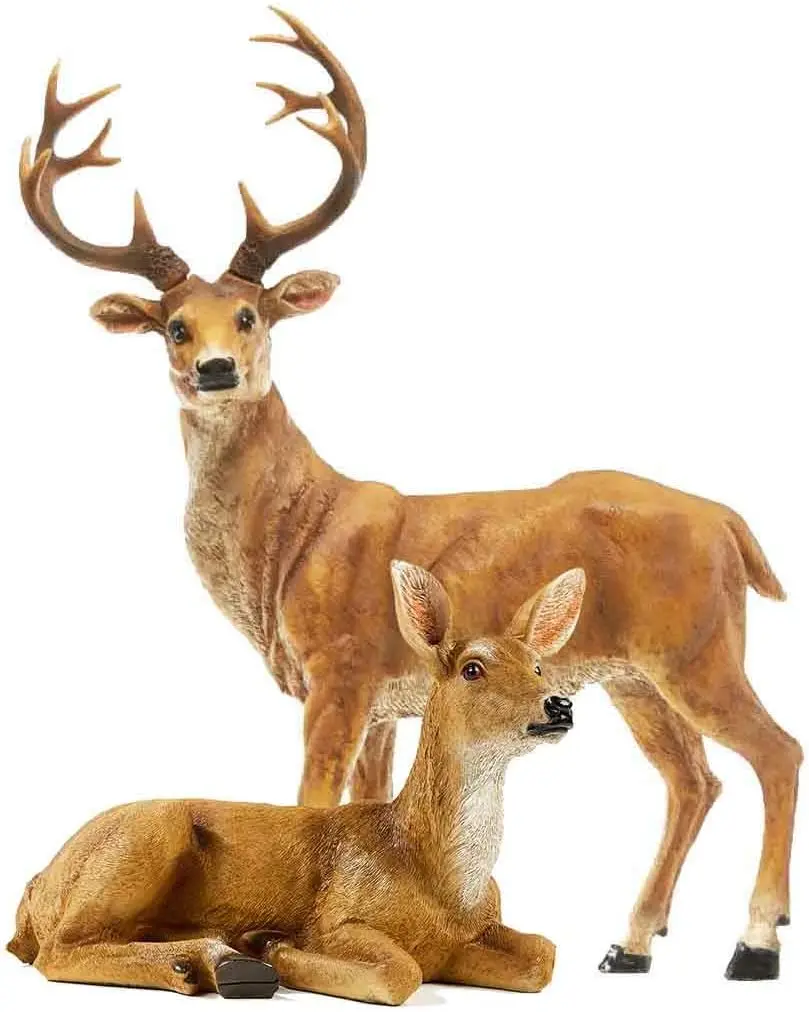 Deer Doe Buck Statue Figurine Garden Patio Yard Ornament Decor