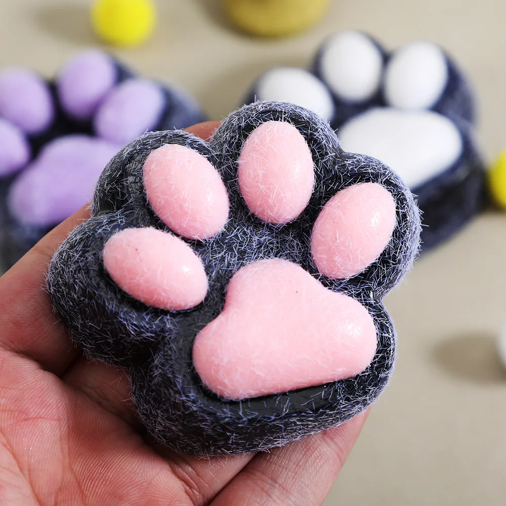 Cute Cat Paw Squeeze Toy - Soft Squishy Stress Relief for Anxiety & Relaxation - Fun Decompression Gift for Adults & Kids