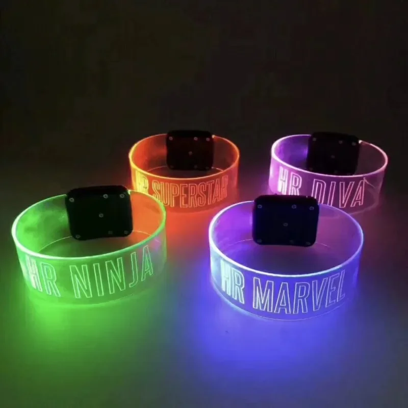 LED remote control luminous bracelet custom music festival annual meeting j bar activity lottery support LED voice control brace