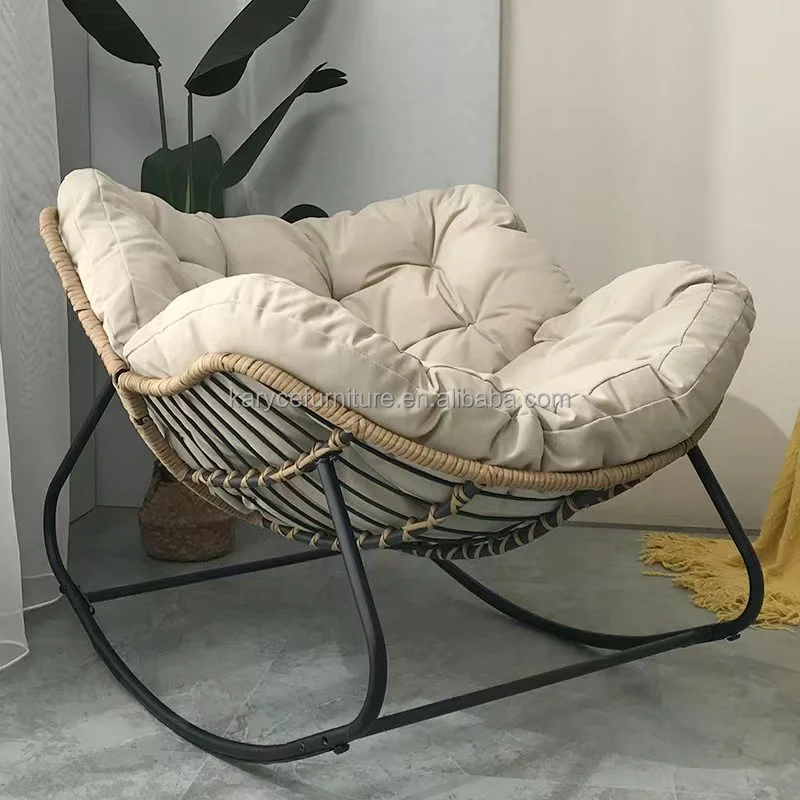 Wholesale Modern Lounger Garden Recliner Rattan Relax Single Sofa Rocking Chair for Adults Indoor Outdoor