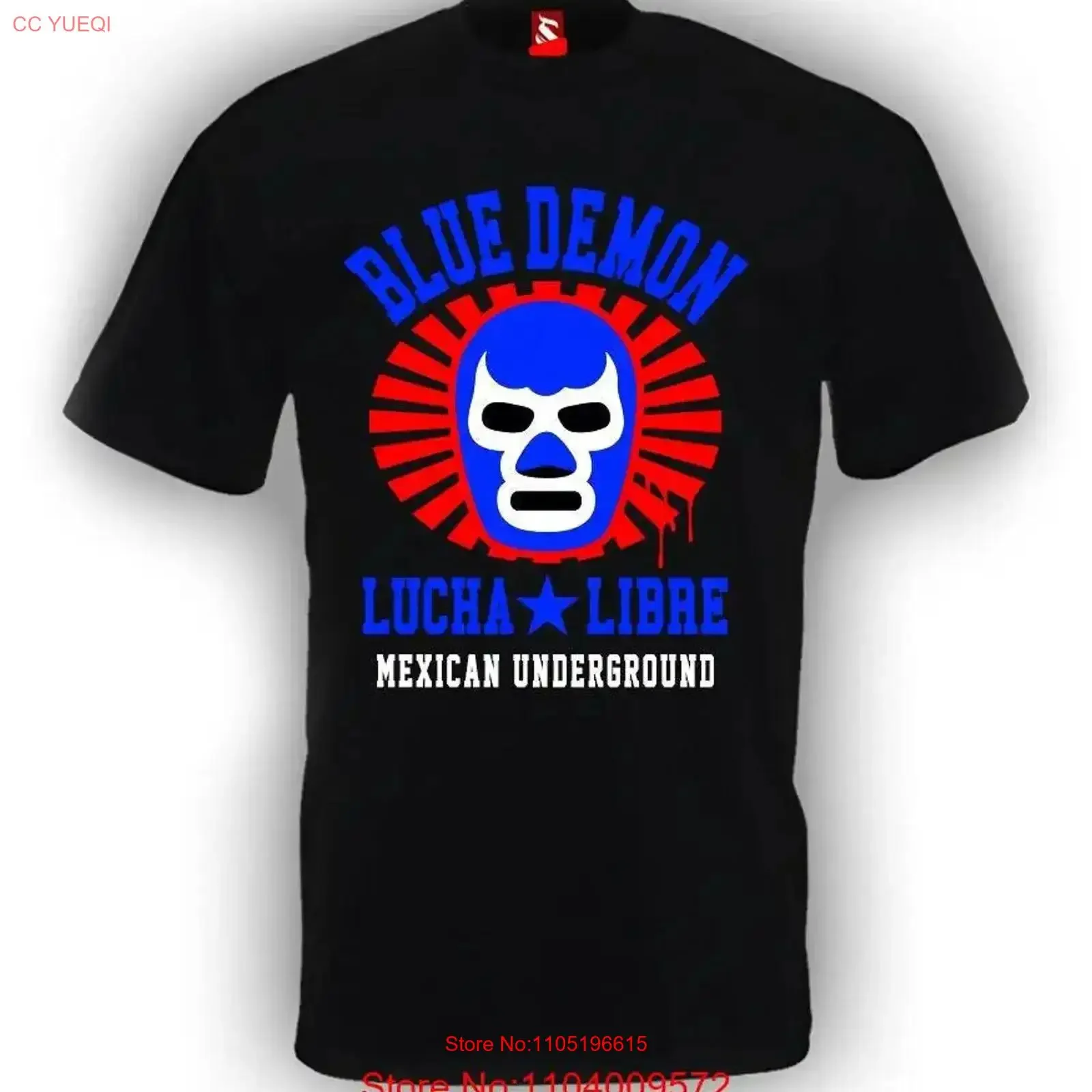 

SHOCKSTAR LUCHA LIBRE T shirt Blue Demon vintage Washed fashion Top For Everyday Wear Stretched Comfortable Soft