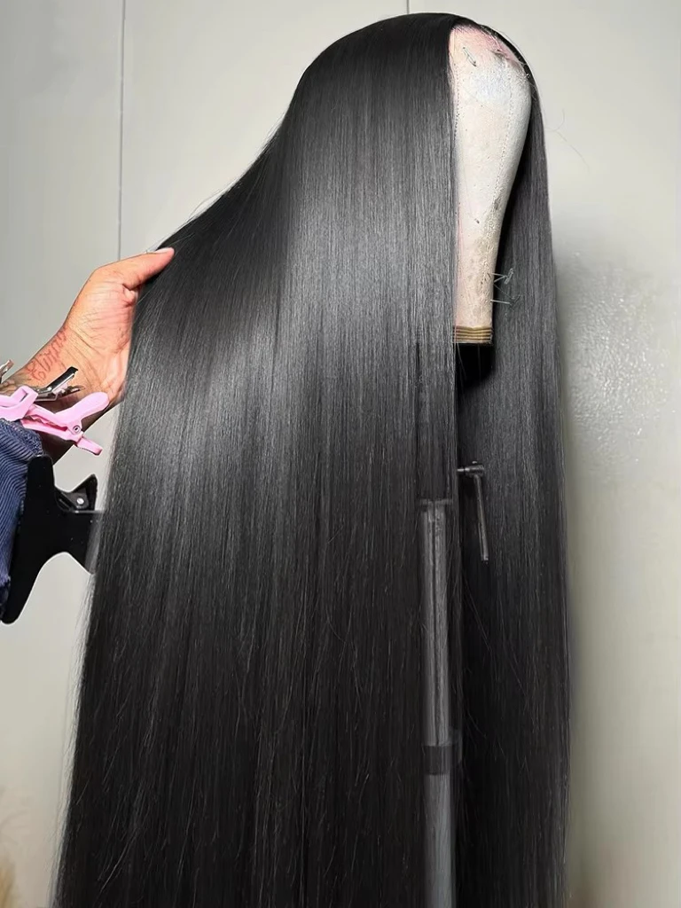 

30 32 Inch Bone Straight 13x6 HD Transparent Lace Front Wig 13x4 Lace Frontal Wigs 100% Brazilian Human Hair Nature Black Color