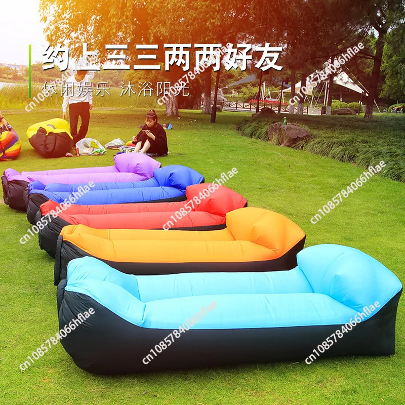 Outdoor lazy inflatable sofa Internet celebrity inflatable bed Park air mattress bed Mattress air bed Lunch break Lazy Single