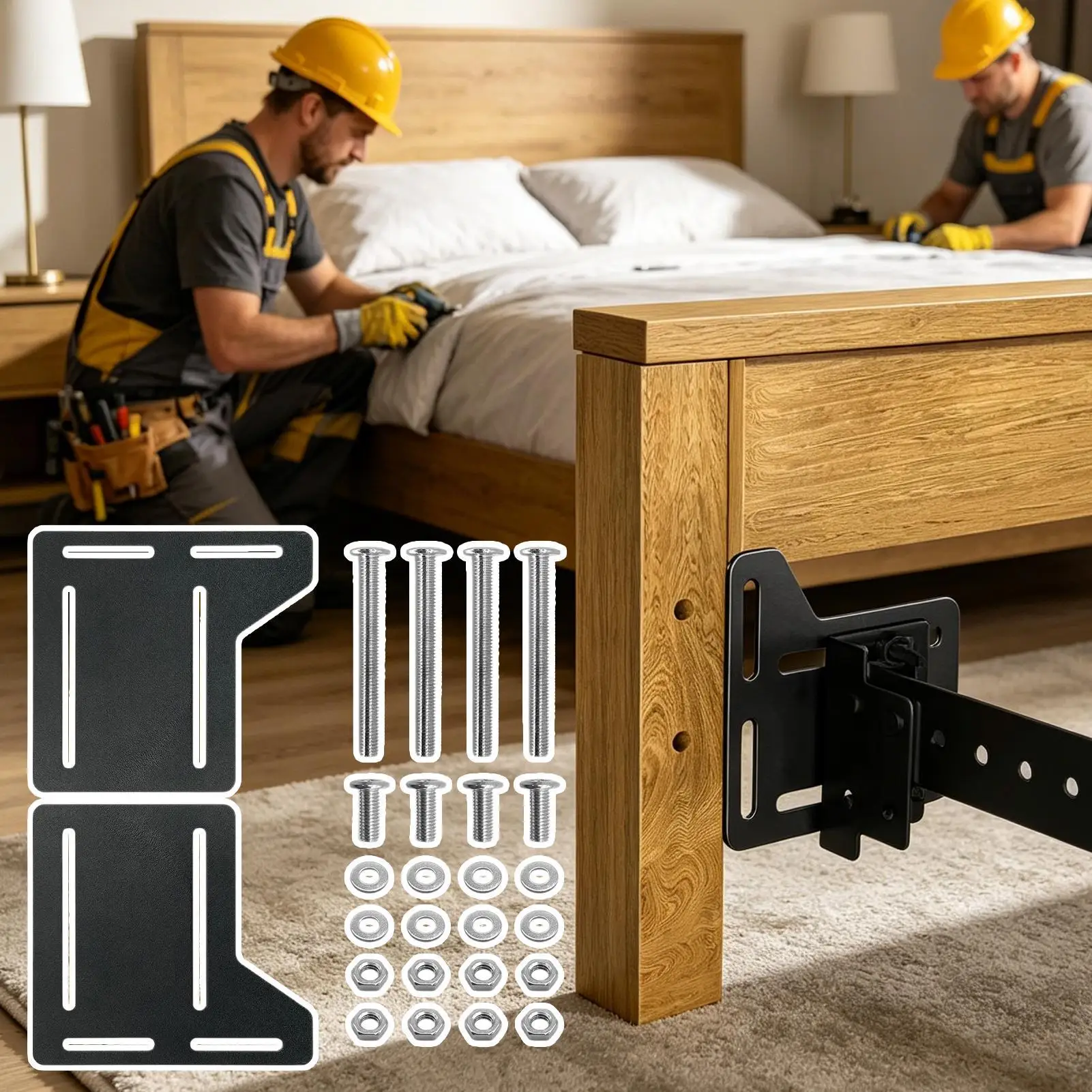 

Universal Headboard Adapter 2 Pieces Heavy Duty Metal Adapter With Hardware Headboard Bed Frame Brackets For Wall Sleep Cave