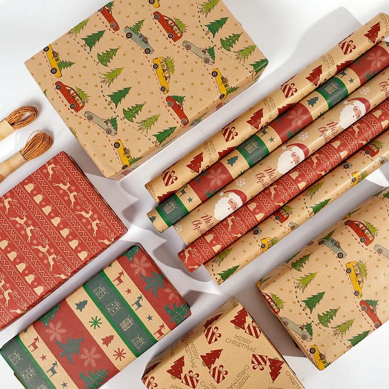 Christmas Wrapping Paper Merry Christmas Decoration Wrapping Gift Wrap Paper New year Vintage Scrapbooking DIY Cardmaking Crafts