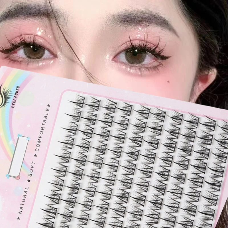 Falsche Wimpern, natürliche, klare Stiele, wiederverwendbare Make-up-Tools, formaldehydfreie Wimpernverlängerungen