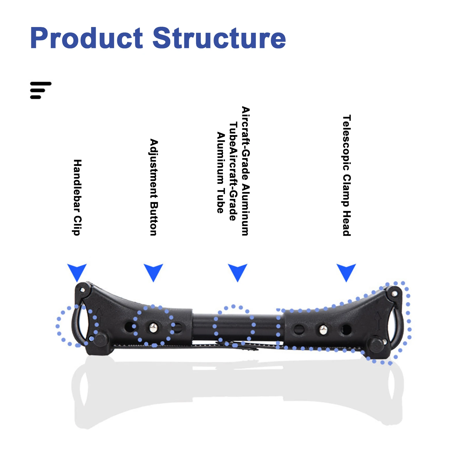 Adjustable Twin Stroller Connector 3-Level Universal Double Buggy Coupler Bar Aluminum Alloy Nylon Strap Baby Pushchair Link Kit 6