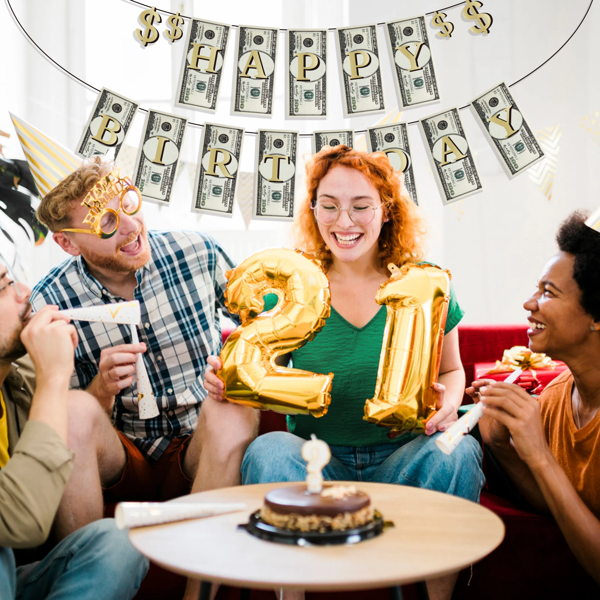 A Hundert Dollar US-Dollar-Wandbehang-Banner, amerikanische 100-Dollar-Party-Hintergründe, Babyparty-Partyzubehör