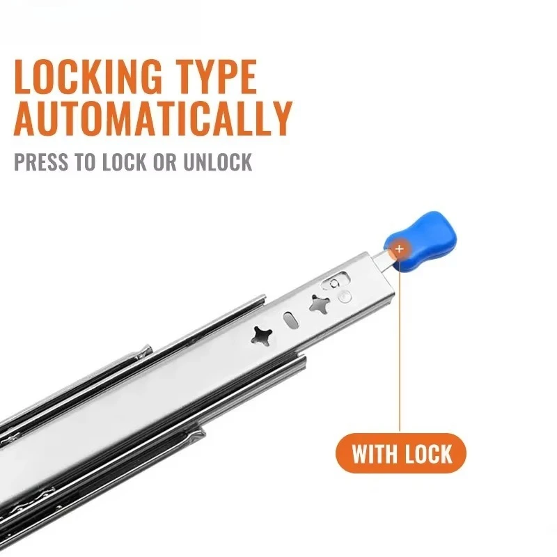 1 Pair Heavy Duty Lockable Industrial Drawer Slides,10