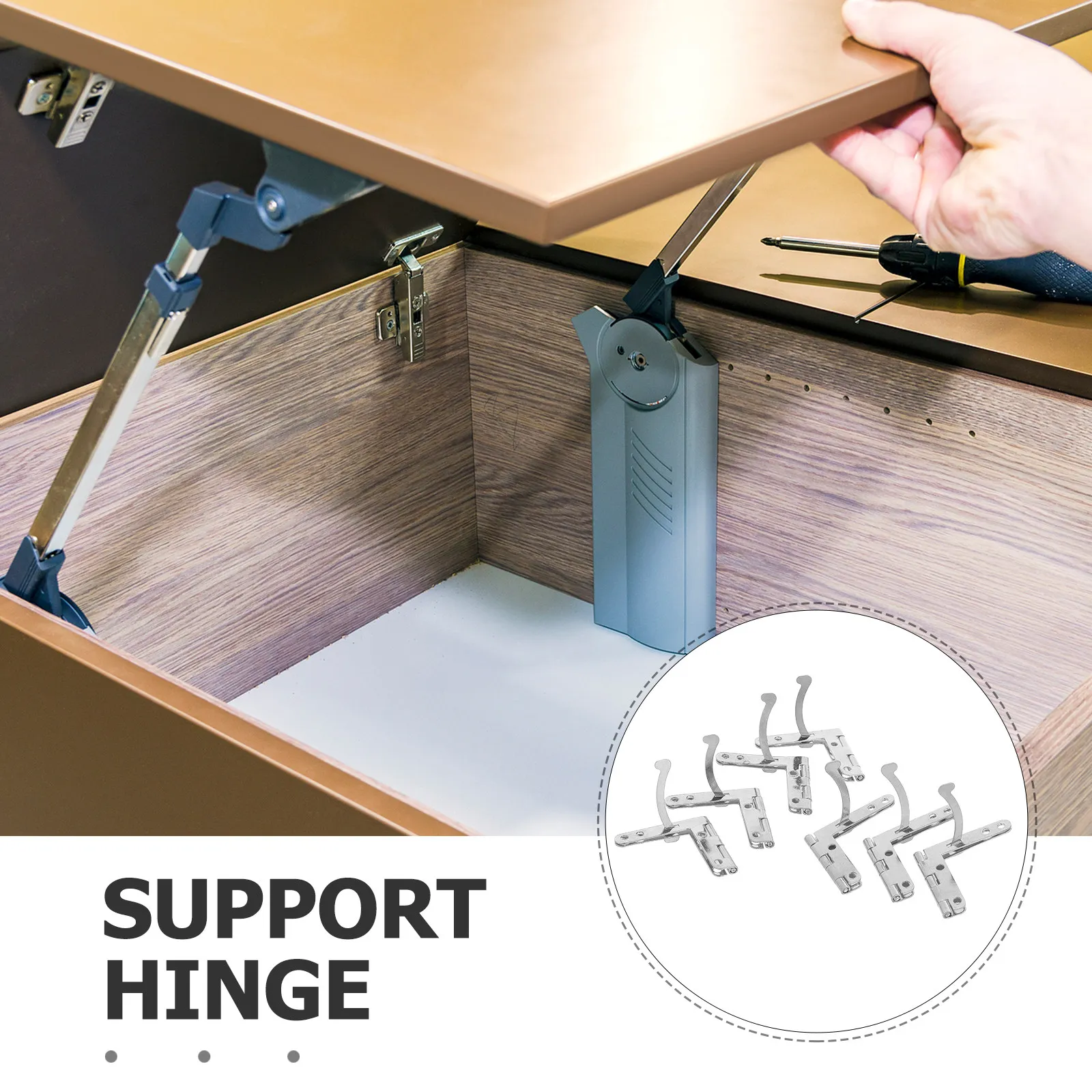20 Piece Folding Lid Support Hinges 92 Degree Heavy Duty Iron Cabinet Box Hardware 31x36mm 8 Hole
