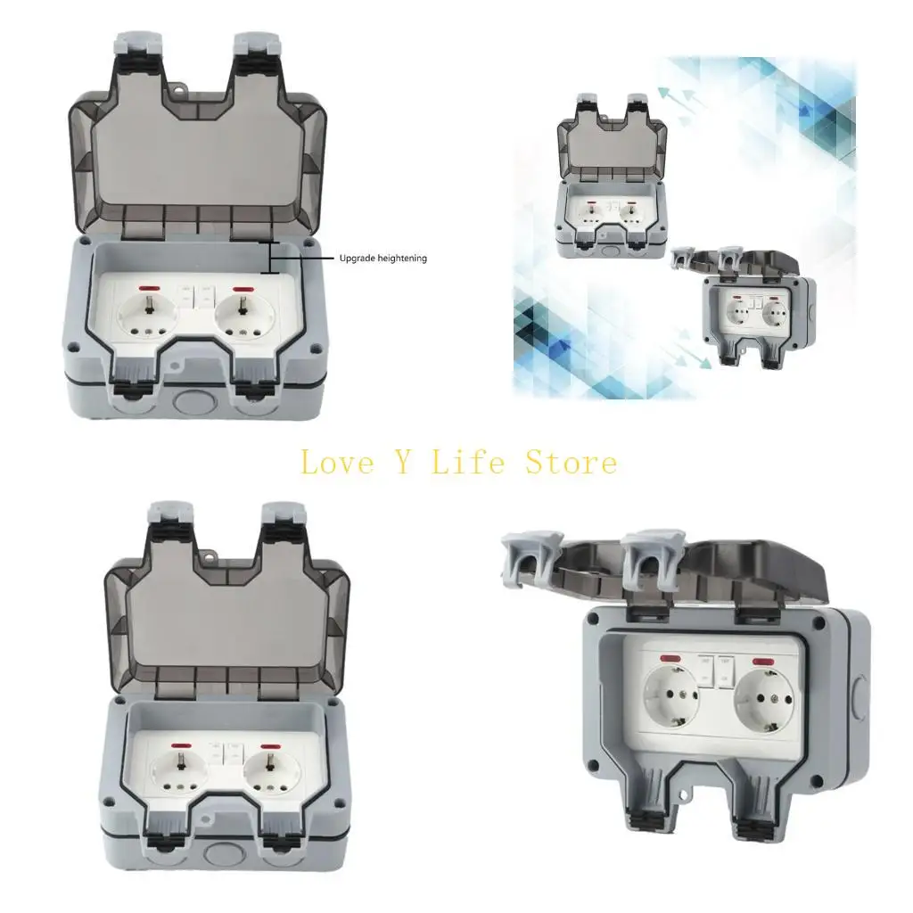 

L74C водонепроницаемая уличная розетка с запирающейся крышкой, электрическая розетка европейского стандарта, подходящая для