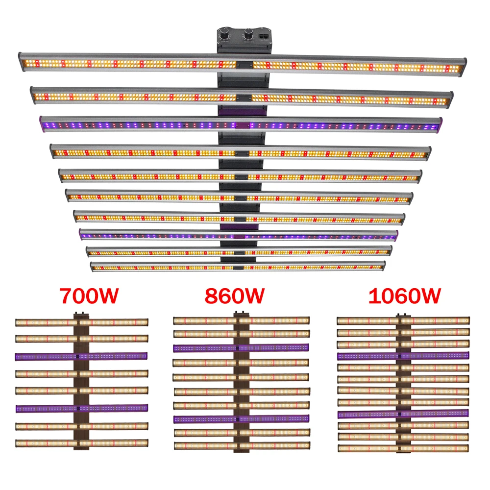 2026 Latest Phyto Lamp Lm301H Evo LED Grow Light Bar 700W/860W/1060W UV Light Bar On/Off For Indoor Flower Tent Plant Growth