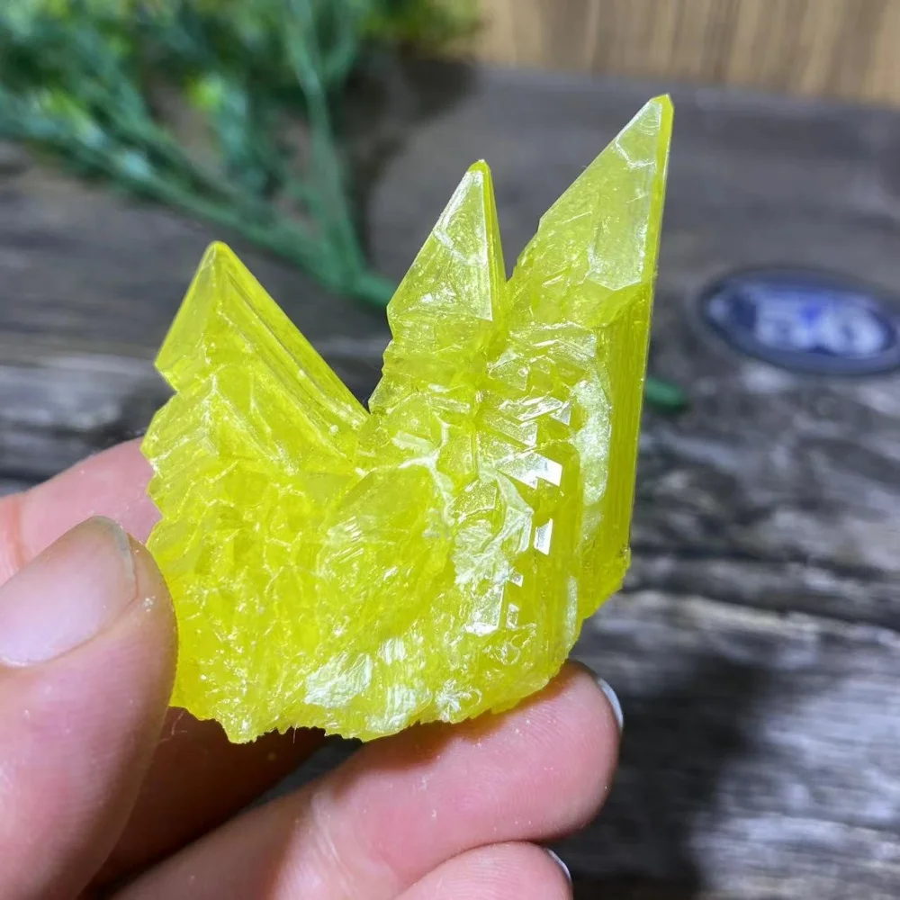 Natural Crystal Yellow Stone Sulphur Quartz Beauty Specimen Spiritual Reiki Minerals Healing Stripe Home Decoration