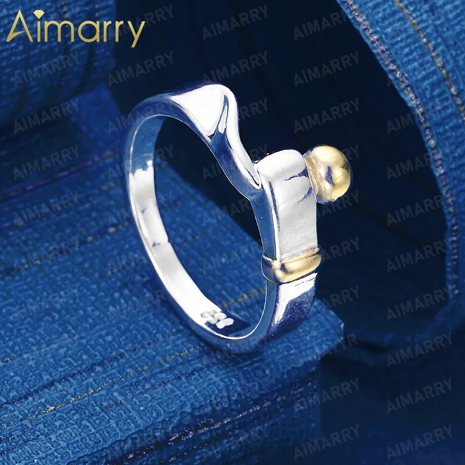 925 Sterling Silver 7-10# Simple Smooth Dual Color Ring for Women's Parties Banquets Weddings High-quality Fashion Jewelry