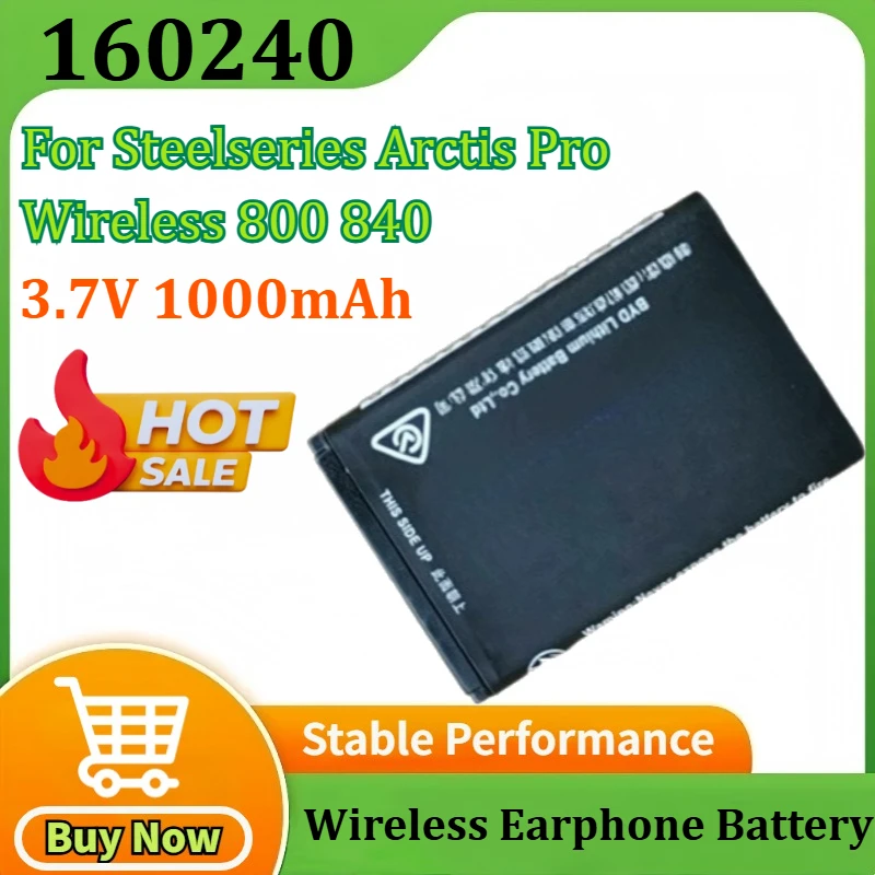 

New Battery 3.7V 1000mAh for Steelseries Arctis Pro Wireless 800 840 160240 Pro Earphone Batteries