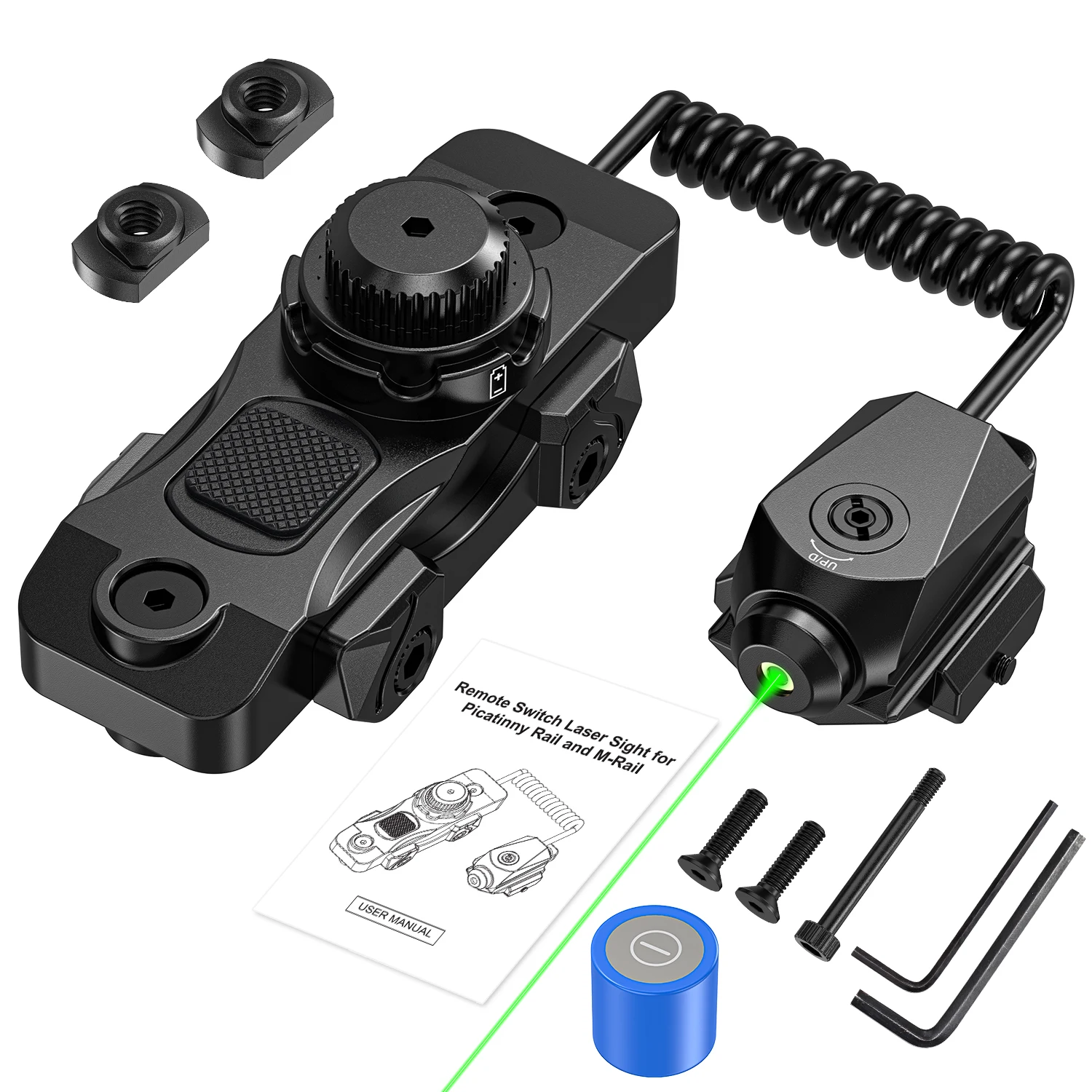 وضع البطارية 7003، مزود بمؤشر ليزر أخضر مع وظيفة المساعدة التي تهدف ذيل الماوس #1