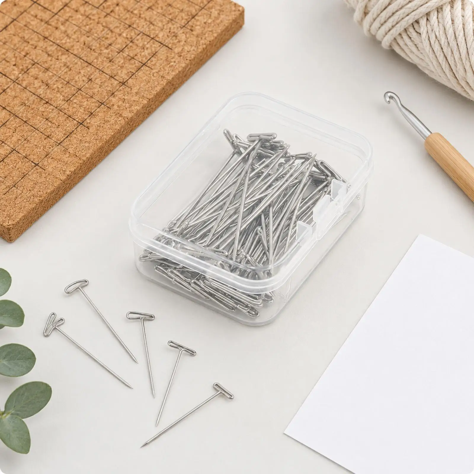 Craft Board Cork with T Pins for Macrame Weaving Knitting Grid Layout Hand Knotting Tool