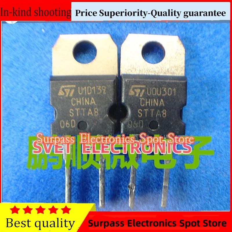 10PCS-50PCS  STTH8R06D STTA806D  TO-220  8A 600V Original  Fast shipping