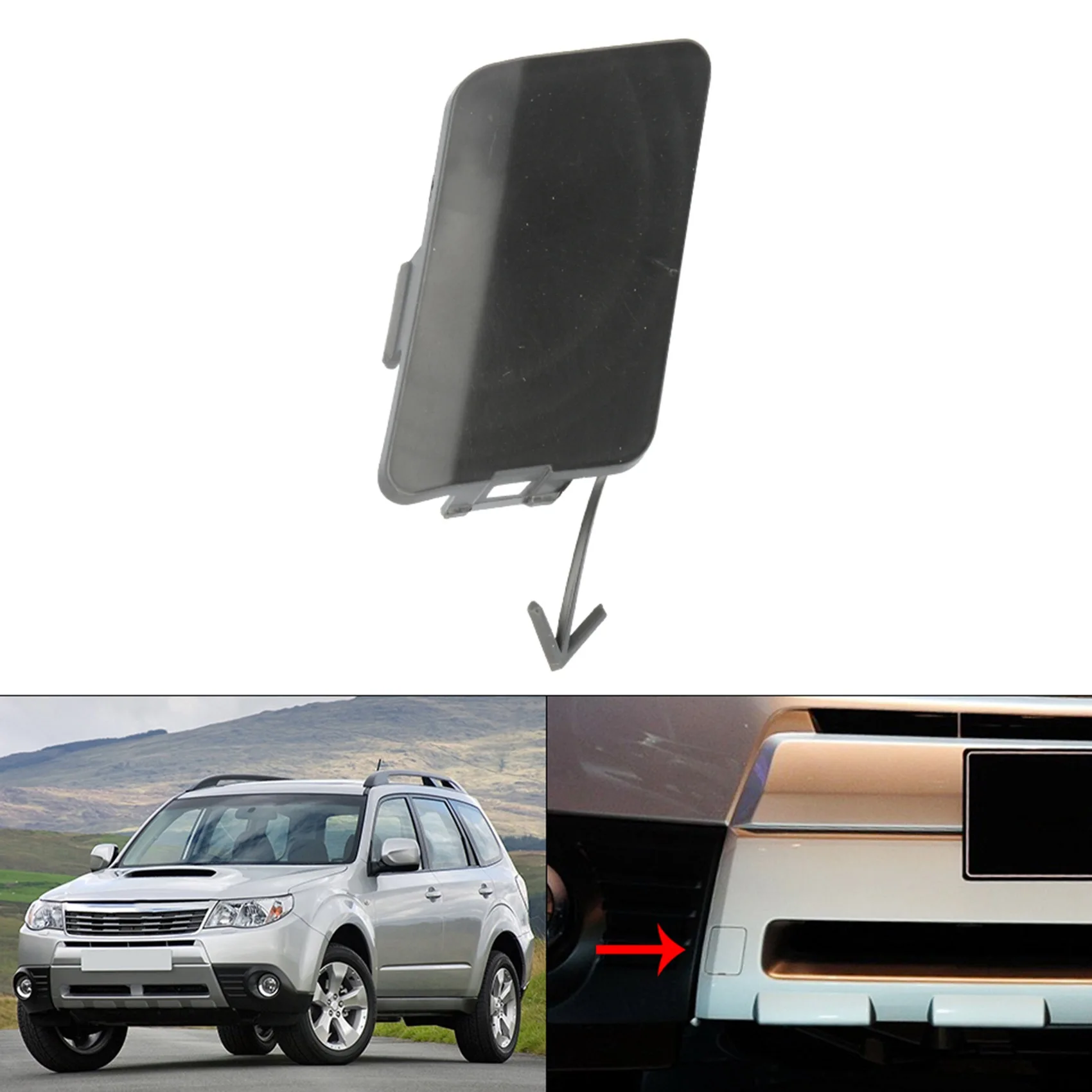 Couvercle de crochet de remorquage de pare-chocs avant, revêtement d'habillage de remorque non peint pour Subaru Forester SH 2009 – 2012