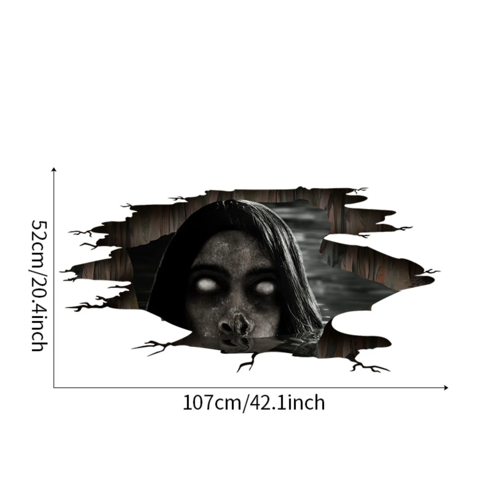 ثلاثية الأبعاد تأثير الطابق ملصقات جدار شبح مخيف هالوين للإزالة الديكور الداخلي جو مخيف بار ديكور مخيف الدعائم