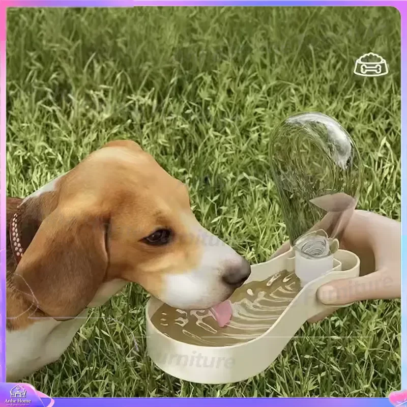 Portable Automatic Dog Bowl Waterproof Plastic Pet Feeder Outdoor Modern Eco Friendly Square Shaker Top Feeding Water