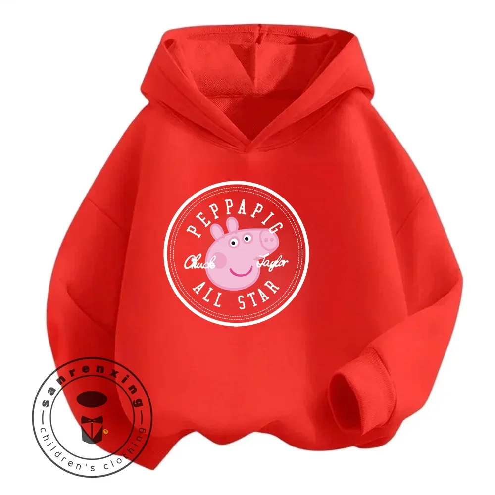 2024 Innovative Ideas and Creative Designs Novel Peppa Pig Garments That Spark the Imagination Children\'s Long Sleeved Hoodie