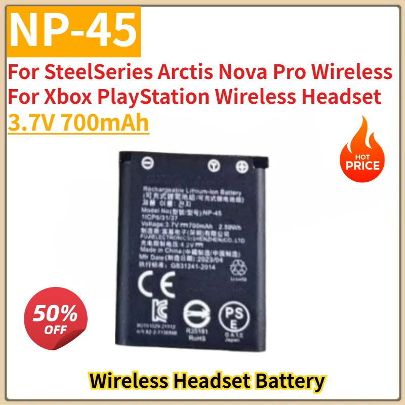 

High Quality NP-45 Battery 3.7V 700mAh for SteelSeries Arctis Nova Pro Wireless for Xbox PlayStation Wireless Headset Brand New