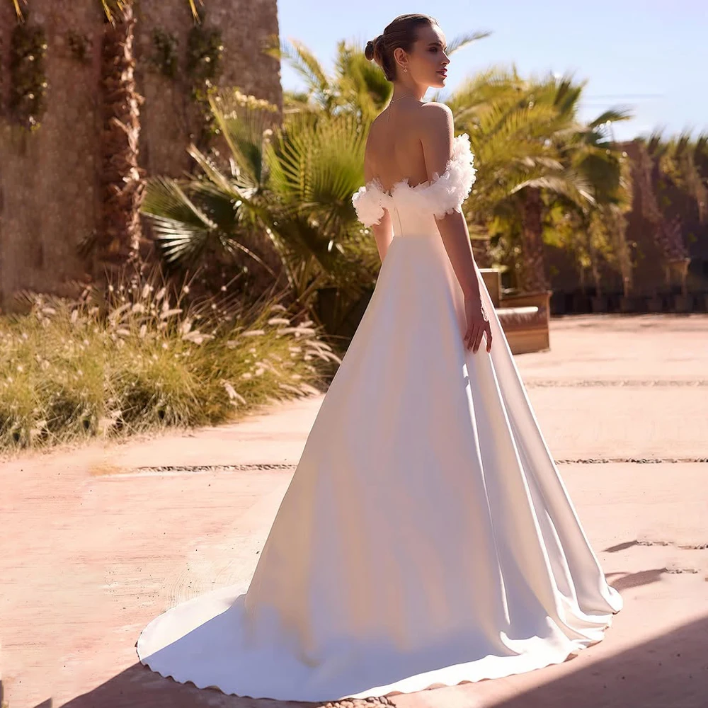 

Свадебное платье с открытыми плечами по индивидуальному заказу, застежка-молния с открытой спиной, большие размеры, свадебные платья, платье de noiva robe de mariée