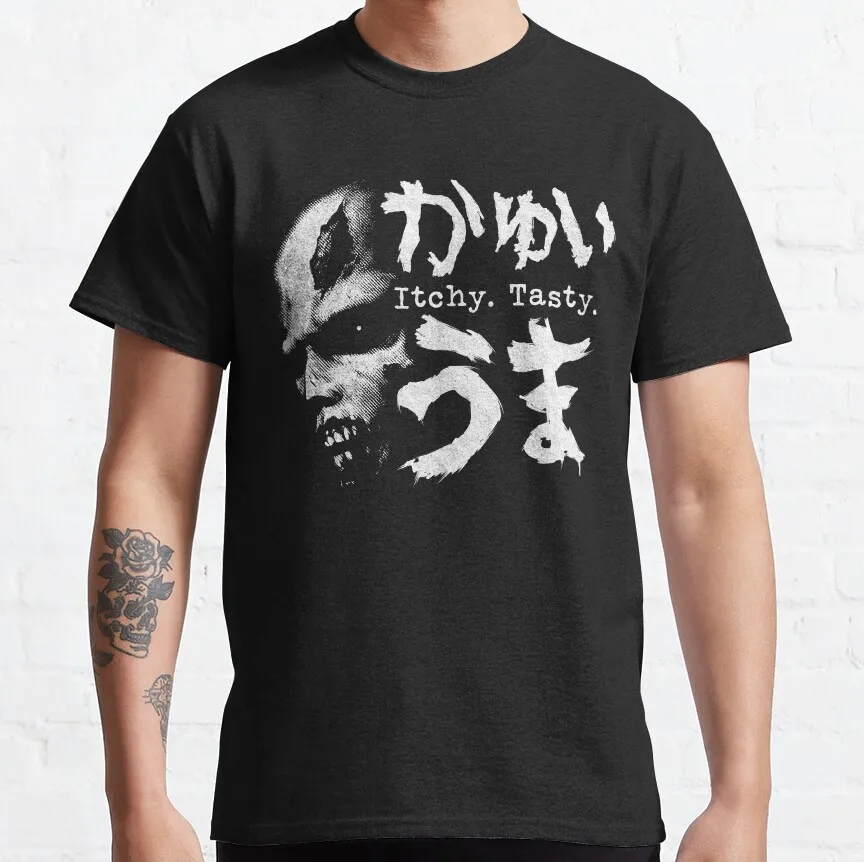 horror game resident evil ‘Itchy.Tasty’ graphics 100%Cotton unisex shirt 2026 Summer New Men's fashion Y2k Short sleeve Tshirt