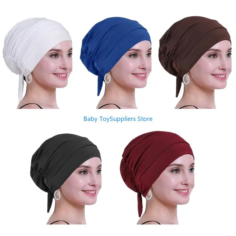 

R1WF Женский хиджаб Кепка на голову Шапочки Тюрбан Головной убор Модный капот