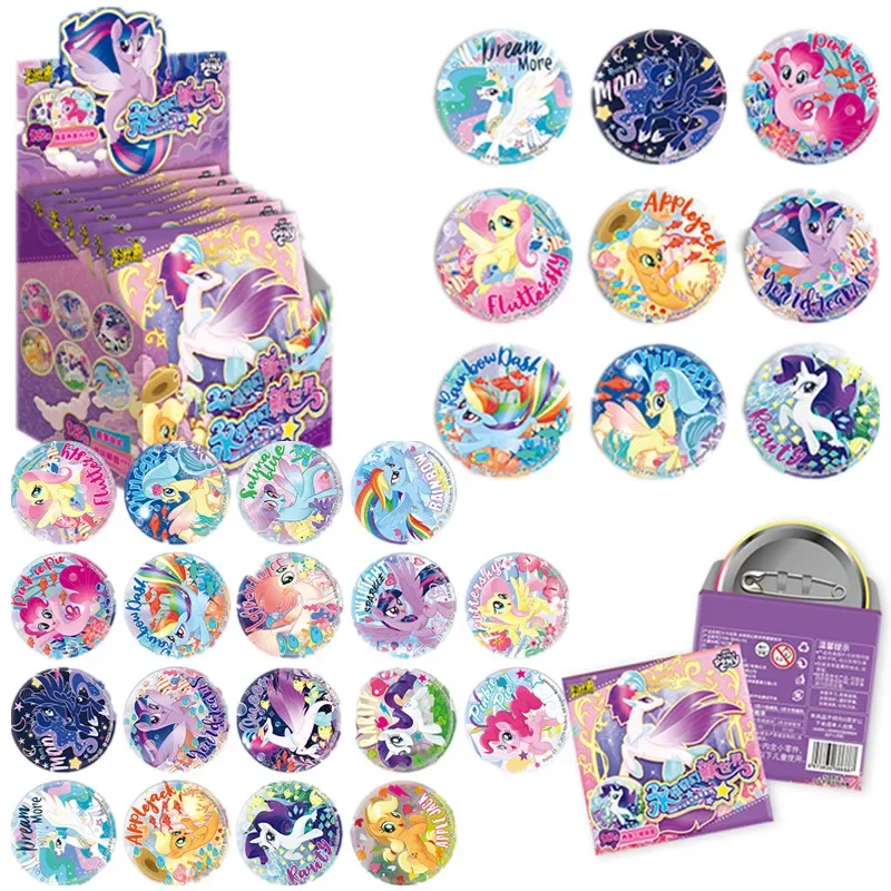 KAYOU My Little Pony:Friendship is Magic Badge Brooch Pins Rare Cartoon Figure Anime Backpack Hobby Gifts Toys Breastpin Box