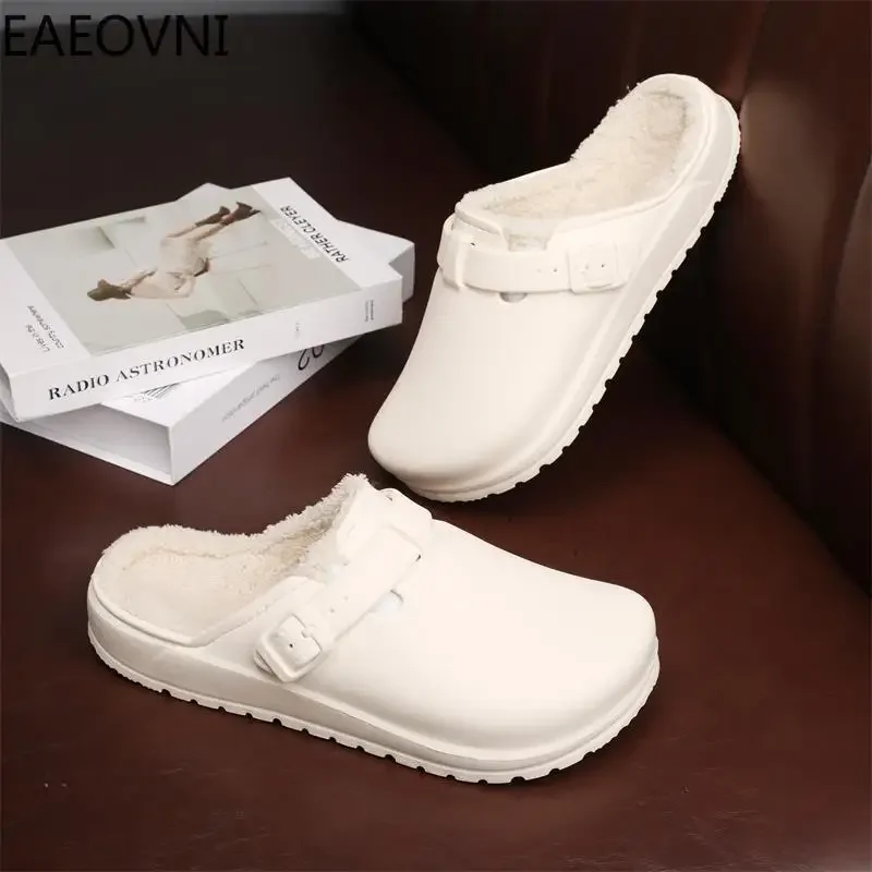 Winter Slippers for Men Beautiful Fashionable Eva Couple Shoe Slip-on Keep Warm Men's Slippers Explosive Style Velvet Thickening