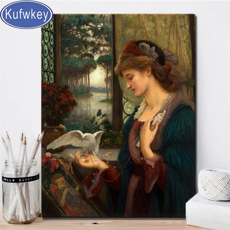 Pittura diamante British Marie Spartali Stillman, kit punto croce, ricamo mosaico, messaggero d\'amore, decorazioni per la casa, regali per gli amanti