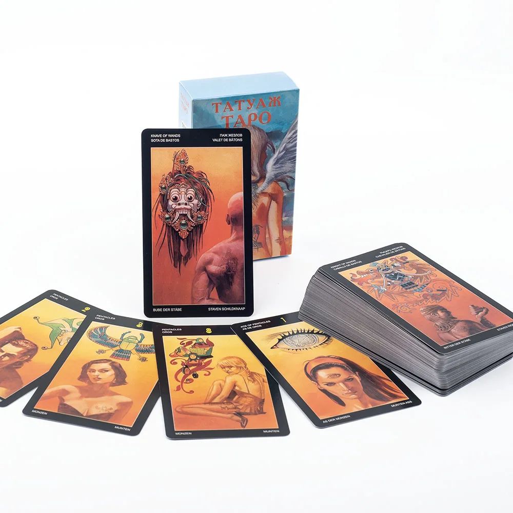 

ТАТУАЖ ТАРО ТАТУО ТАРО ТАРО 78 шт. Настольные карты российского видения для групповых игр для вечеринок Набор для предсказания и гадания Oracle