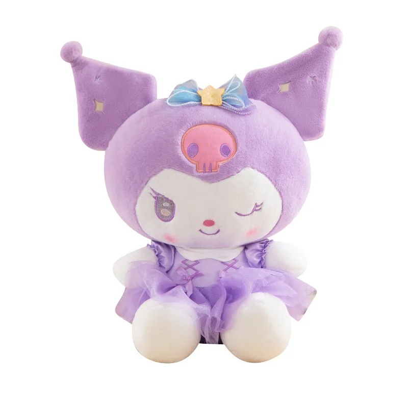 45 cm Sanrio Kawaii Hello Kitty Knuffel Gevulde Pop Kuromi met Paarse Melodie Pachi Hond Violet KT Pop Kinderen Verjaardag Kerstcadeau
