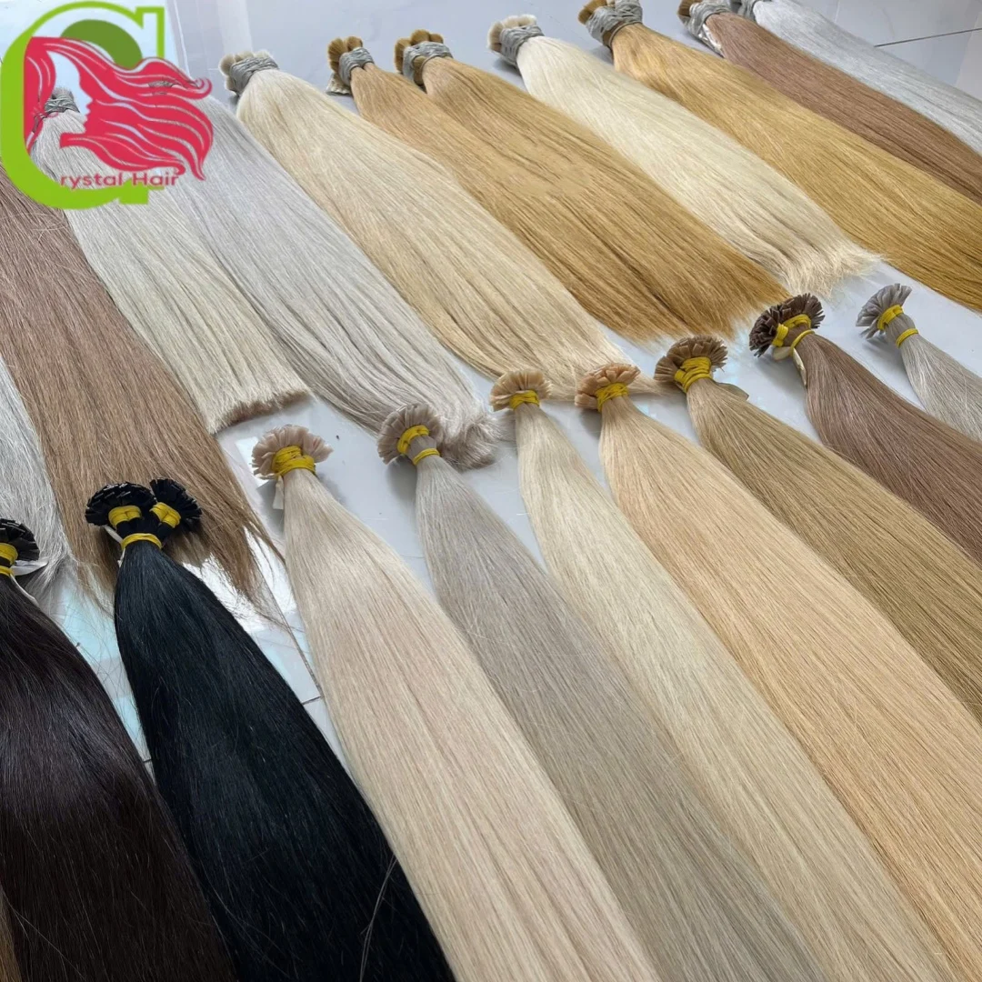 طرف مسطح 100% شعر بشري بدون لحمة شعر مستقيم الكيراتين تمديد تسليط الضوء على 613 شعر أشقر السائبة النسيج للتضفير غير المجهزة