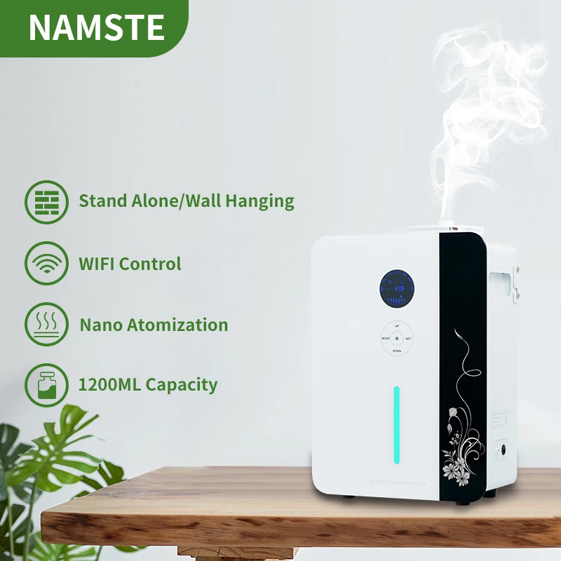 Namste Khách Sạn Lớn Hương Thơm Khuếch Tán Wifi Điều Khiển Tinh Dầu Khuếch Tán Tinh Dầu 1200Ml Nhà Hơi Máy Điện Thơm Ốc Đảo