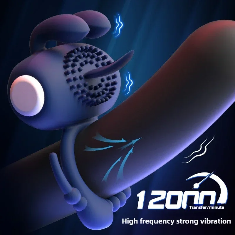 تهتز خاتم الديك للرجال سيليكون حلقات القضيب الاهتزاز المكثف رجالي هزاز أطول أصعب أقوى الانتصاب الجنس لعب الكبار #2