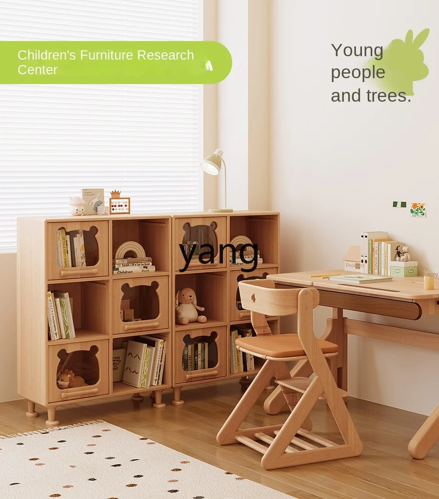 CX-Rangement de jouets pour enfants en bois massif T1, étagère à jouets pour voiture pour enfants, armoire de rangement 2 en 1