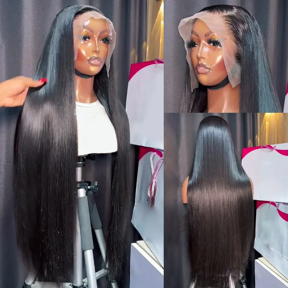 30inch Straight Lace Front Human Hair Wig 13x4 13X6 Transparent Lace Frontal Wig Brazilian 5x5 Closure Cheaper Wigs For Women