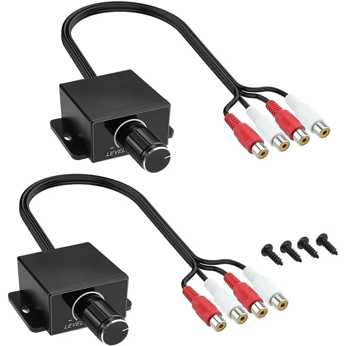 2Pcs Universal Car Level Controller Amplifier,- Knob Audio,for Car Motorcycle Speakers Home Theater