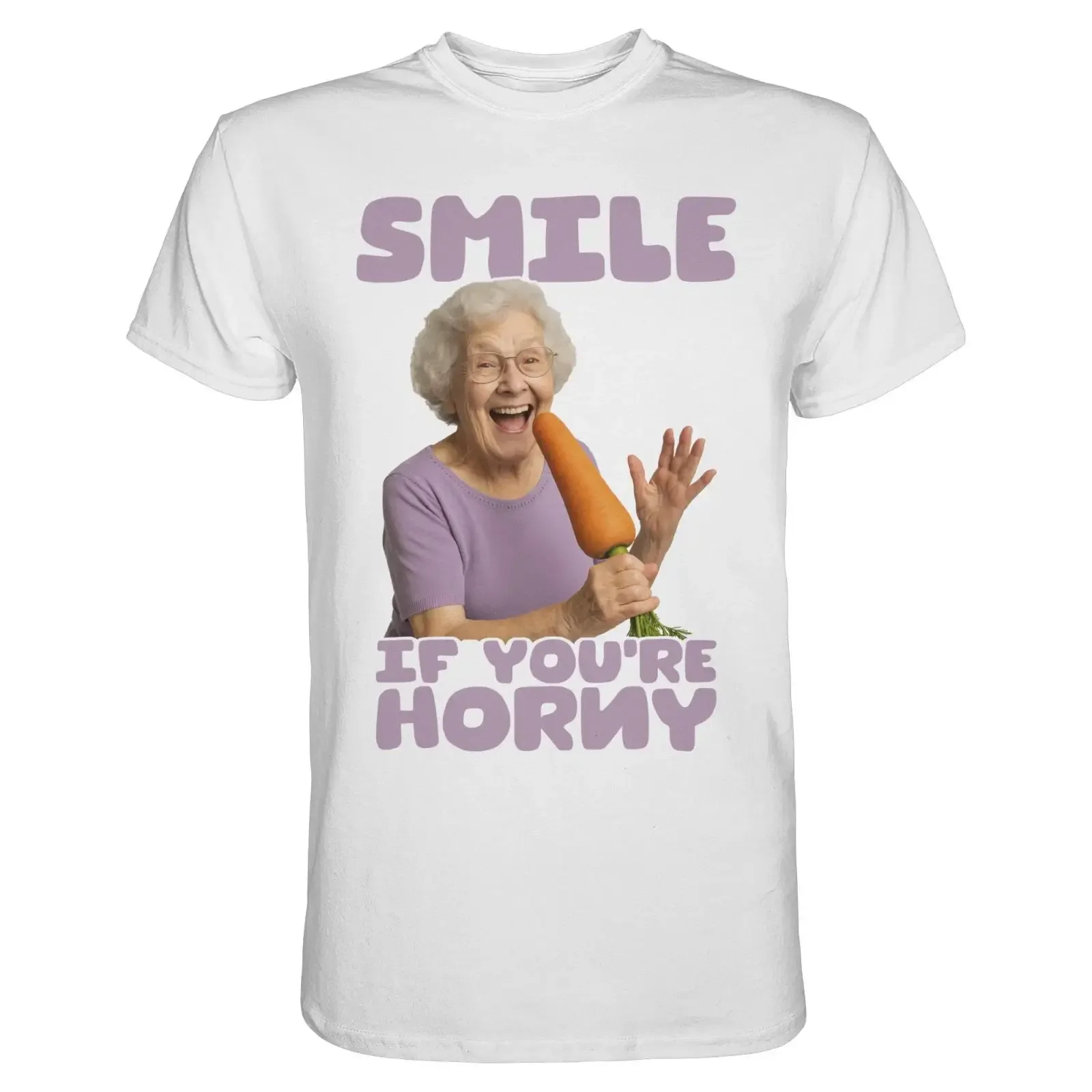 Smile Spaß Fun T Shirt Lustig Oma Karotte Meme Spruch JGA Party Festival Humor vintage Washed fashion Breathable Slightly