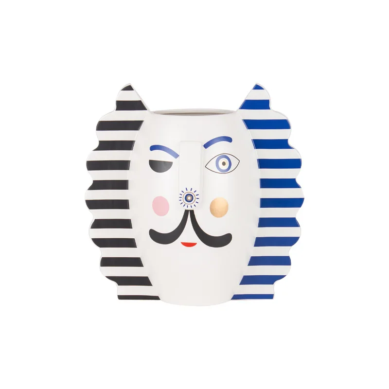 

Nordic, modern, clown face, art, ceramics, vases, ornaments, light luxury, high end, soft decoration, porch, home furnishing