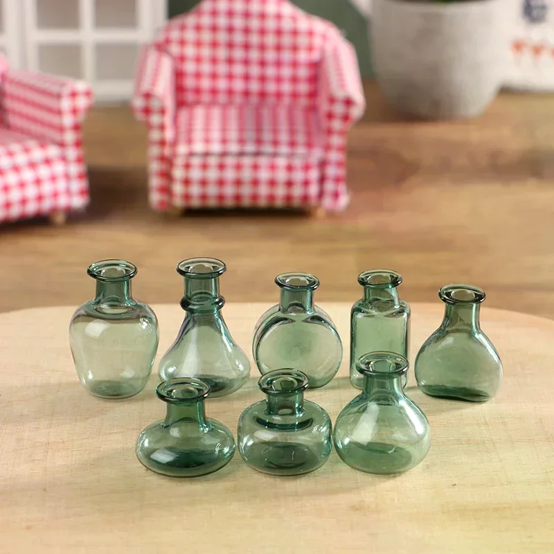 1Pc 1:12 Dollhouse Miniature Glass Vase Flower Arranger Storage Jar Flowerpot Home Garden Decor Doll House Accessories