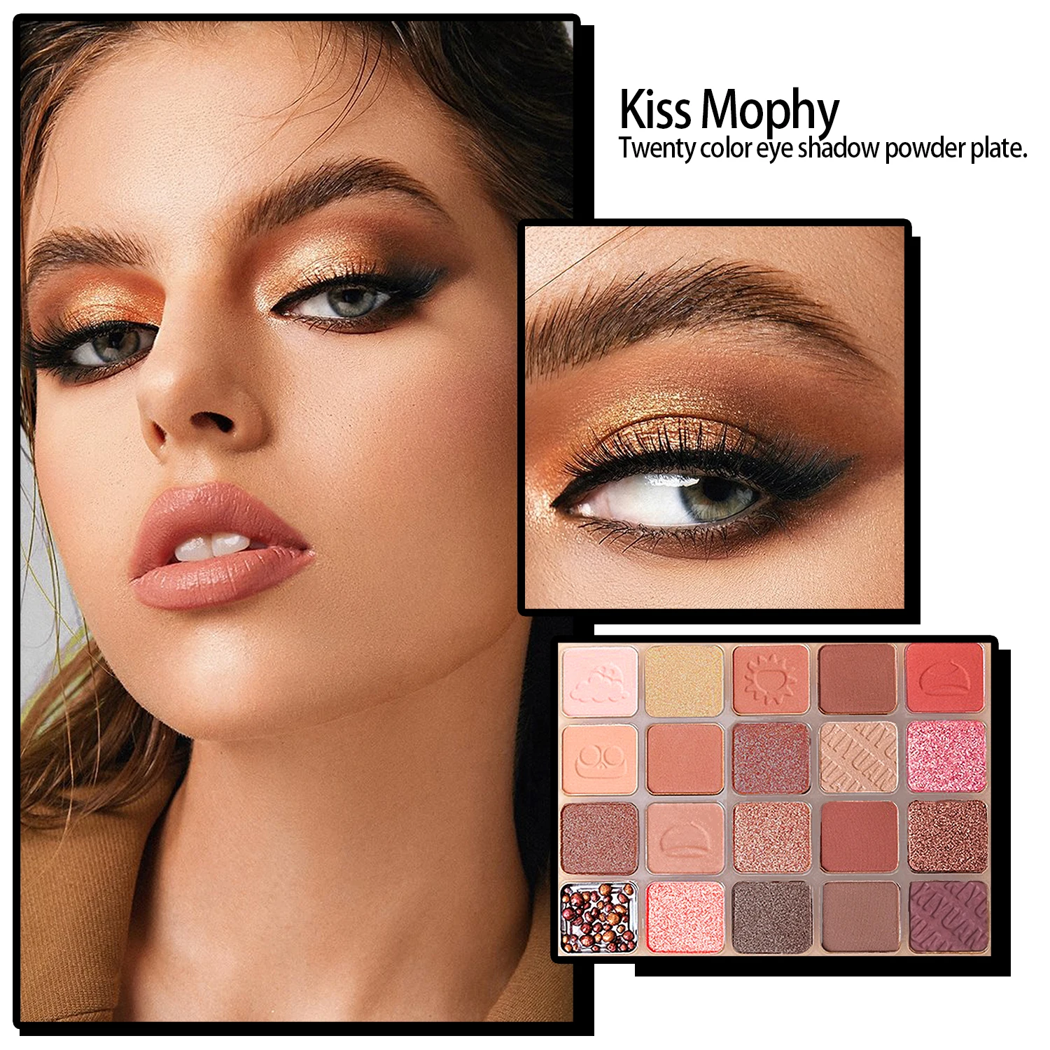 チェスナット 20 シェード アイシャドウ パレット 真珠光沢のあるマット 地味なザクロの種 クリスピーライス フォーミュラで長時間着用可能