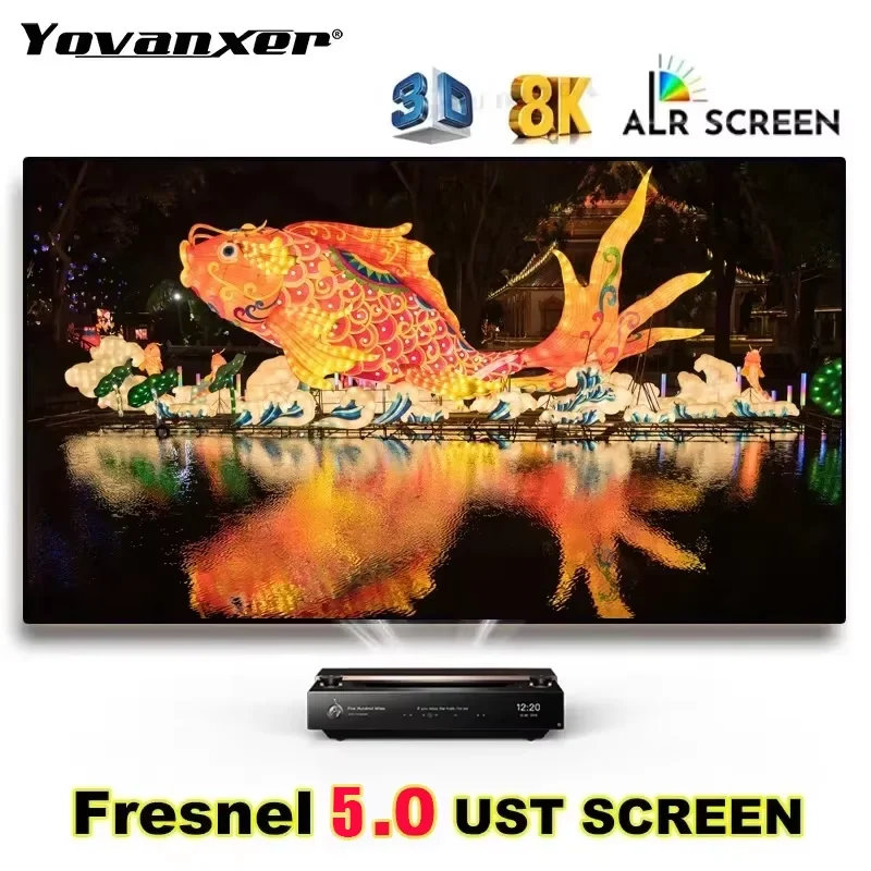 2026 Fresnel 5.0 Pro ALR UST Projection Screen Fixed Frame Ambient Light Rejecting Best for Ultra Short Throw Projector 4K 8K 3D