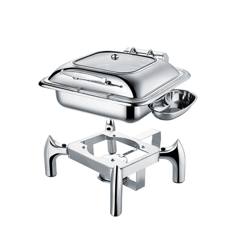Flip thickened stainless steel heating furnace Hotel Breakfast stove Buffet holding furnace hot pot High grade buffet stove