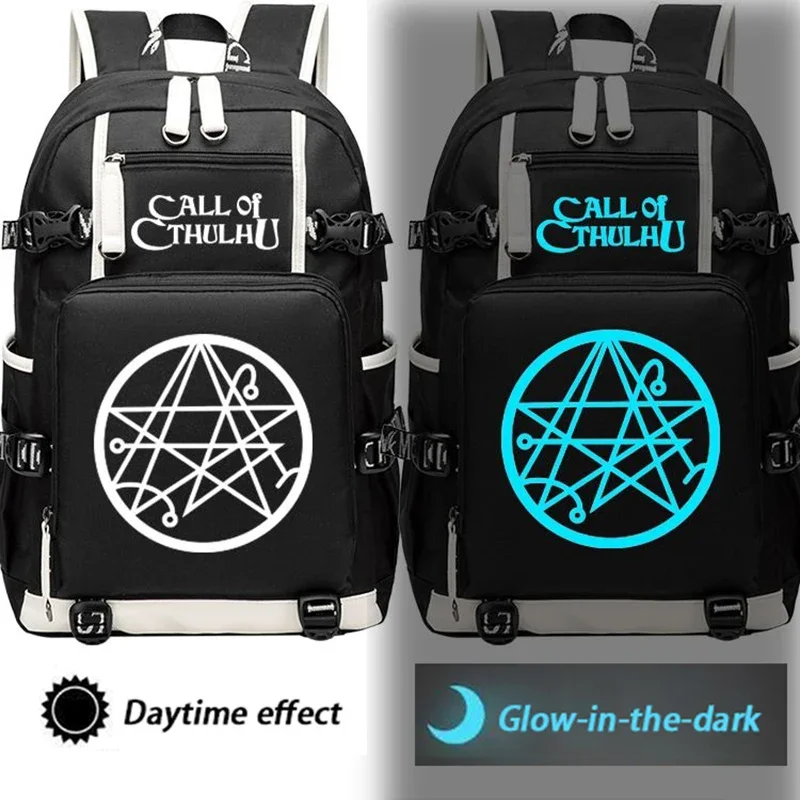 

С USB-портом, светящимся в темноте, космический ужас Лавкрафт, черный, серый, красный, синий, школьные сумки Ктулху Mythos, рюкзаки для девочек и мальчиков