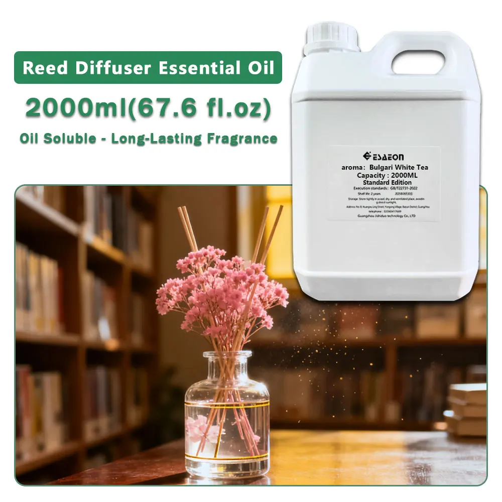 ESAEON Essential Oils - Vine Diffuser Replenishes Aromatic Oil, Aroma Reed Diffuser Oil, White Tea Kempinski 2000ML (67.6 fl.oz)